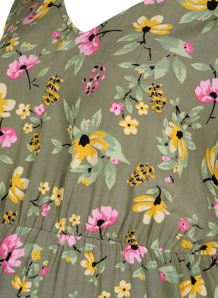 Schwangerschaftsbluse mit Blumenmuster aus Viskose, Green Flower Print, Packshot image number 2