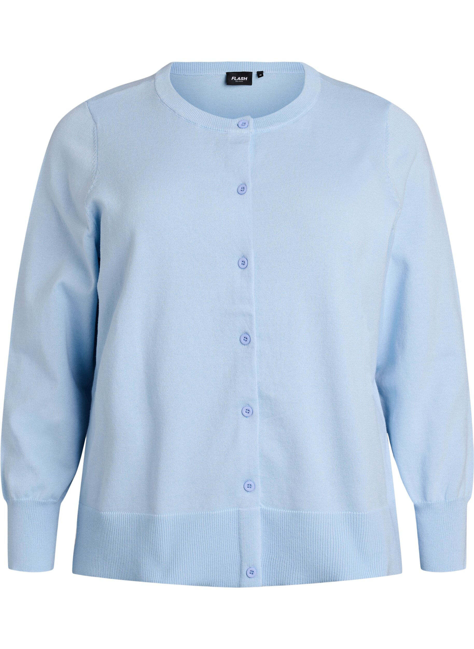 ZizziFeinstrick-Strickjacke mit Rundhalsausschnitt, Blau, Packshot image number 0