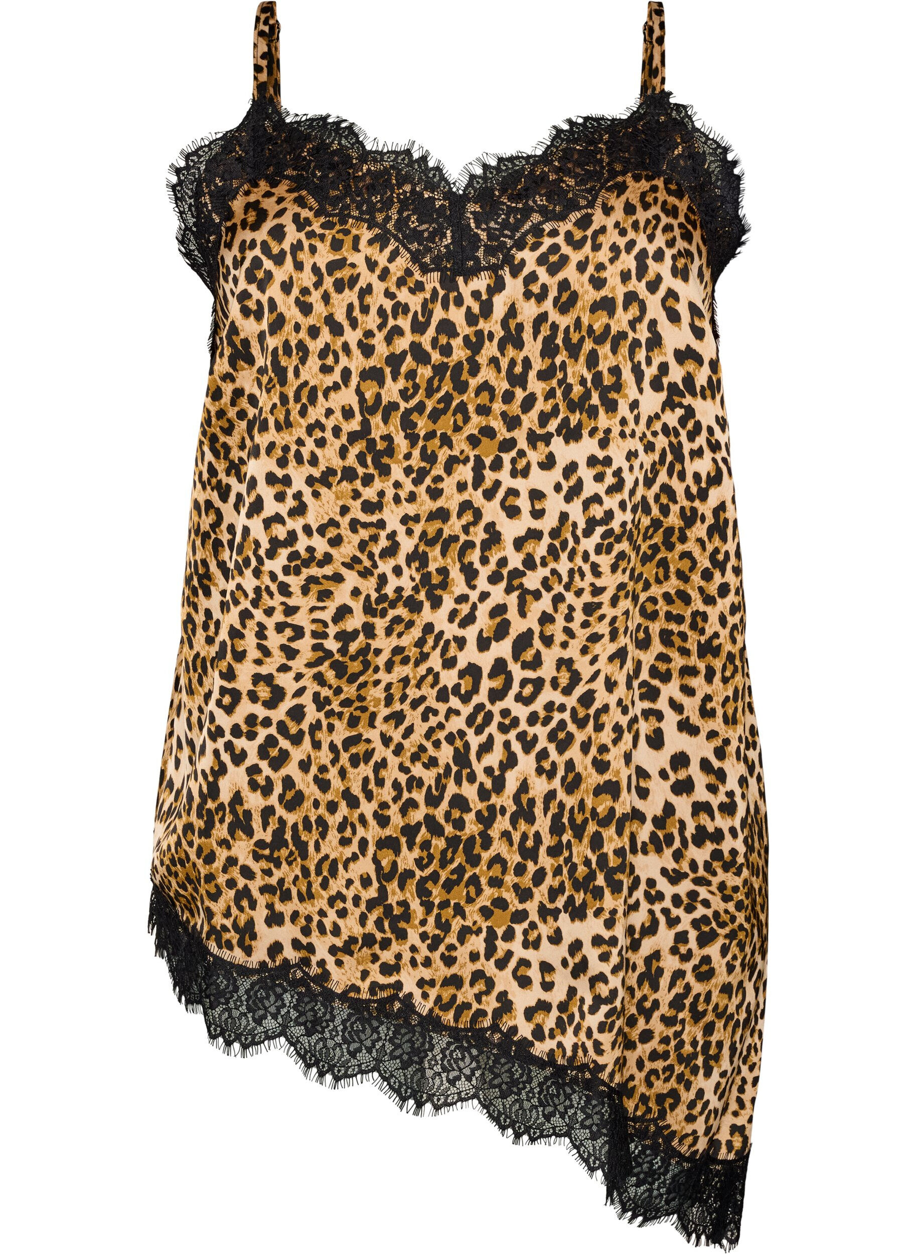 Tr&auml;gertop mit Spitze und asymmetrischem Saum