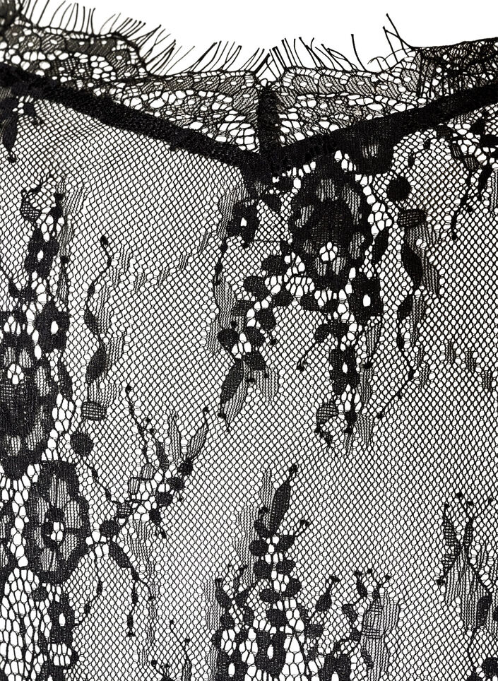 Spitzenkleid mit asymmetrischem Schnitt, Schwarz, Packshot image number 2