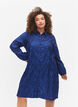 Langes Jacquard-Hemd, Mazarine Blue, Model image number 0