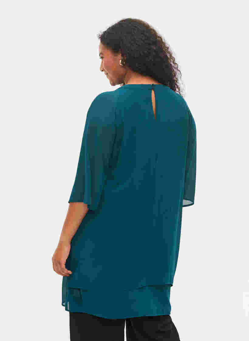 Chiffonbluse, Deep Teal, Model image number 1