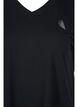 Kurzarm Trainingsshirt mit V-Ausschnitt, Schwarz, Packshot image number 2