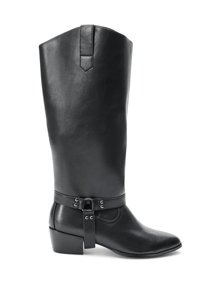 Langschaftstiefel mit abnehmbarem Schaft, Schwarz, Packshot image number 0