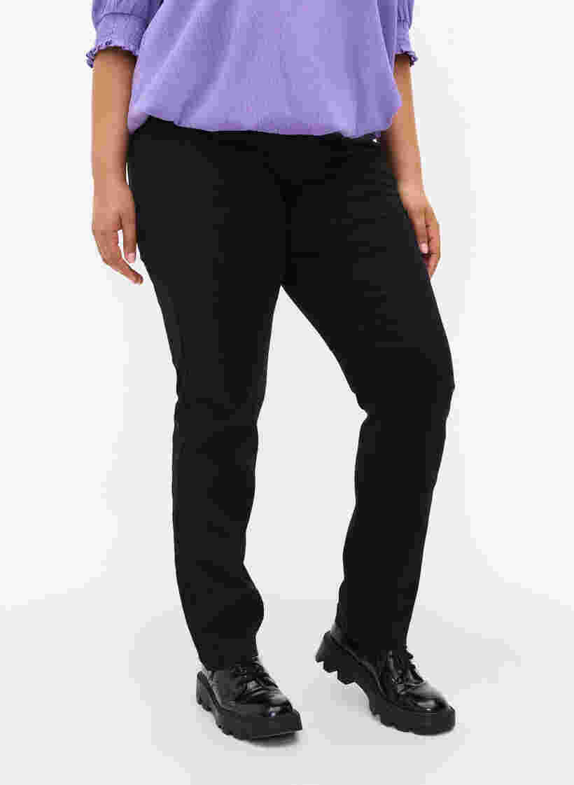Slim Fit Emily Jeans mit normaler Taille, Black, Model image number 4