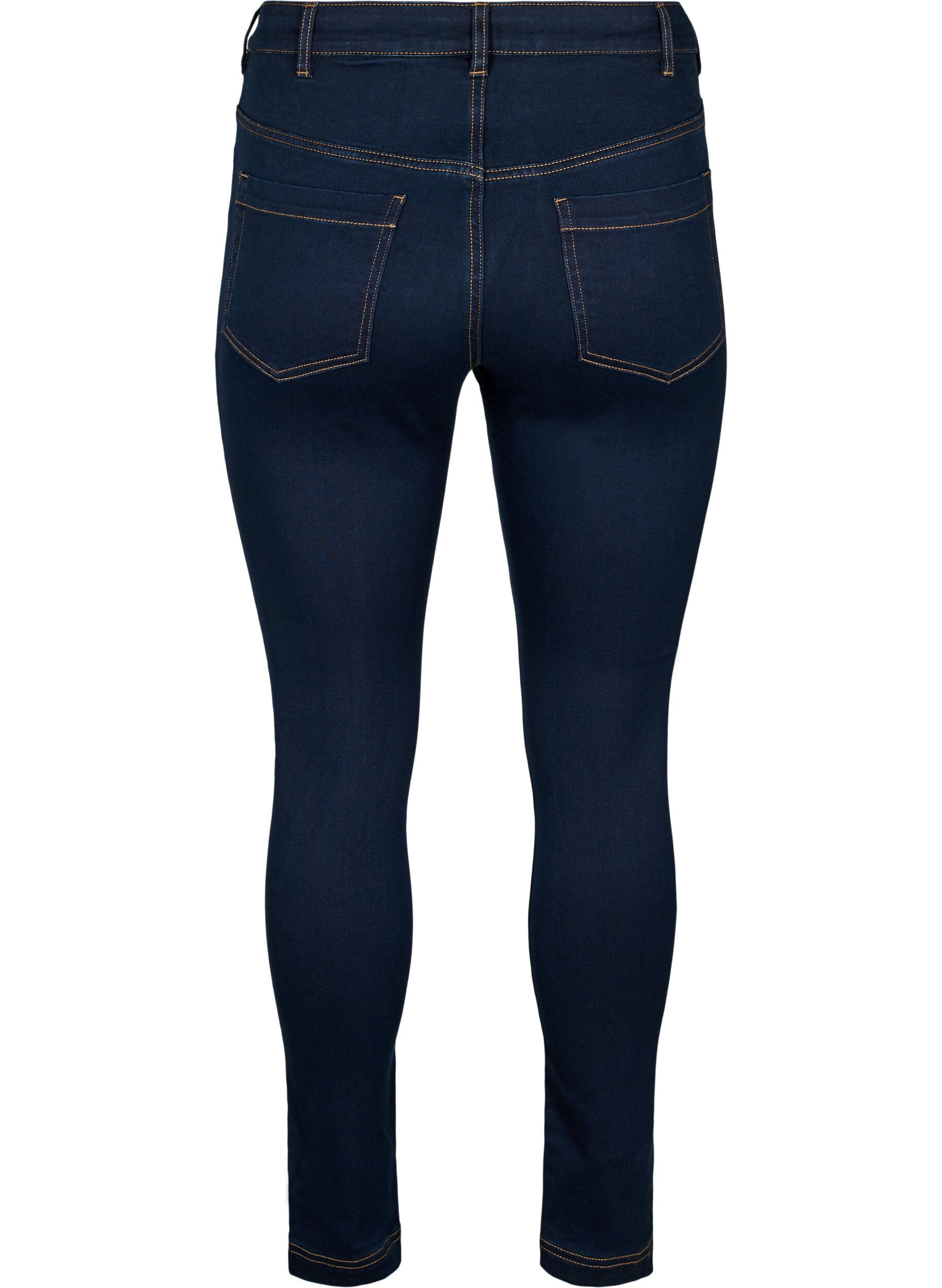 ZizziSuper Slim Amy Jeans mit hoher Taille, Unwashed, Packshot image number 1