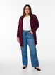 Lange Strickjacke aus Viskose-Mischung, Rot, Model image number 1