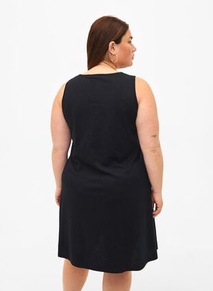 Ärmelloses Kleid aus Baumwolle mit A-Linie, Black W. Summer, Model image number 1