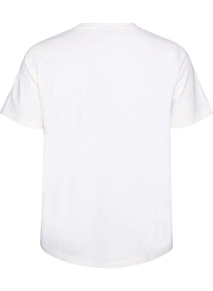 T-Shirt aus Baumwolle mit Textprint, Wei&szlig;, Packshot image number 1