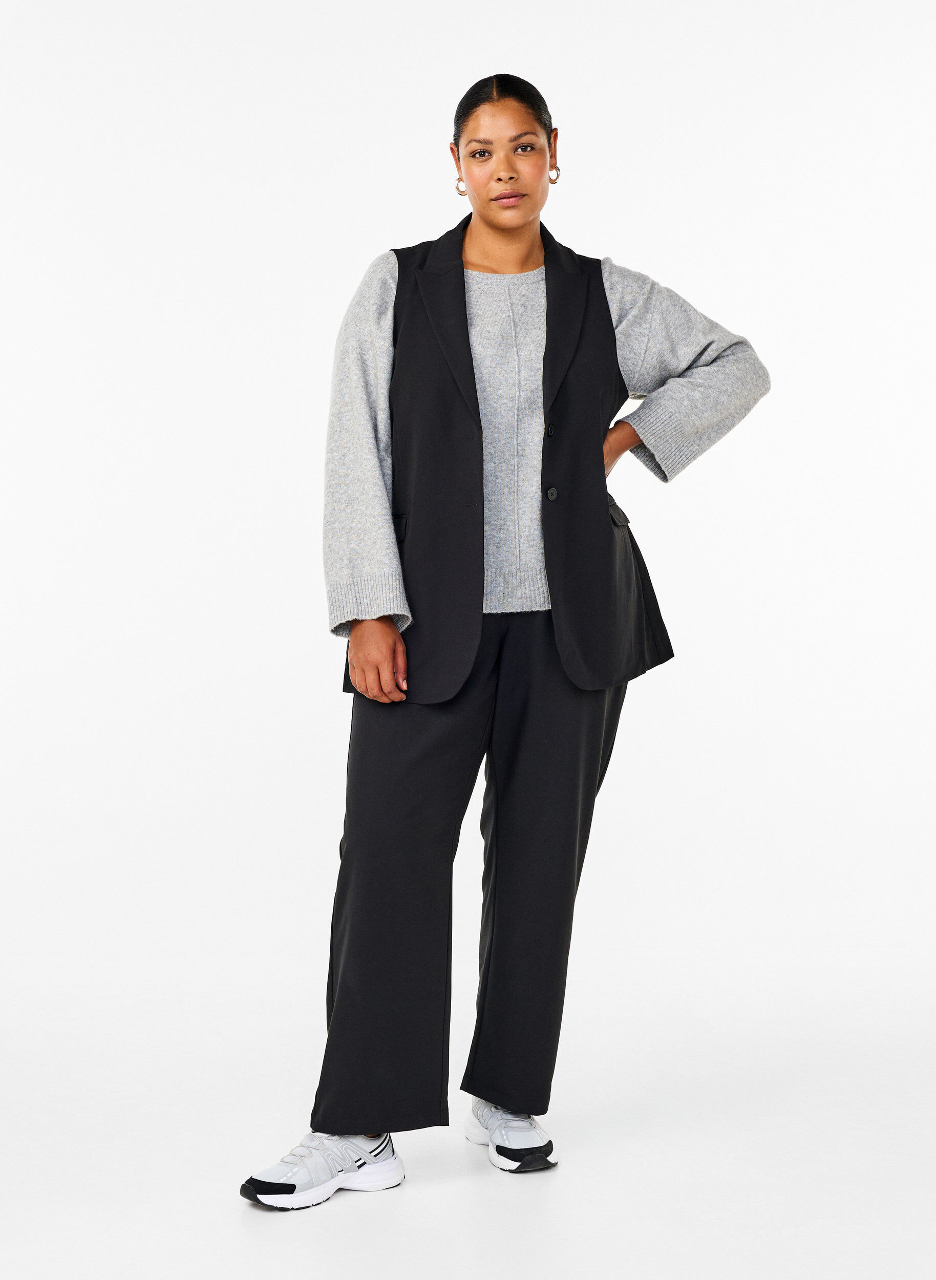 ZizziWeste mit Kragen und Taschen, Black, Model image number 2