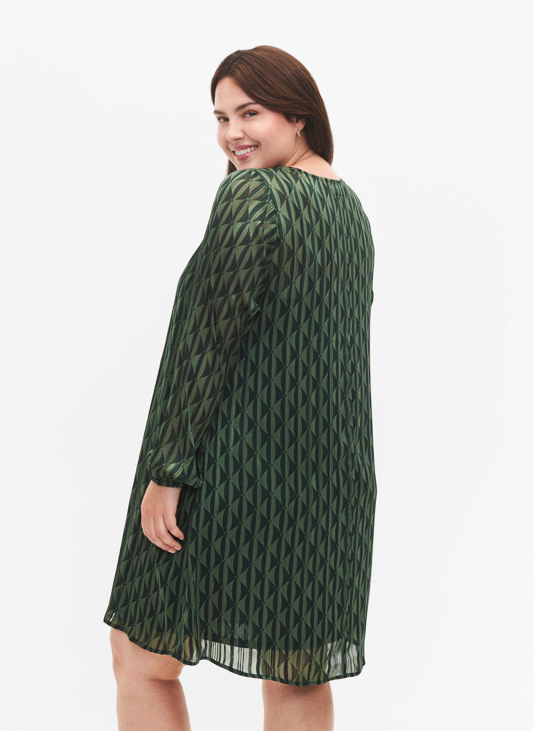 ZizziLang&auml;rmliges Kleid mit V-Ausschnitt und Druck, Scarab AOP, Model image number 1