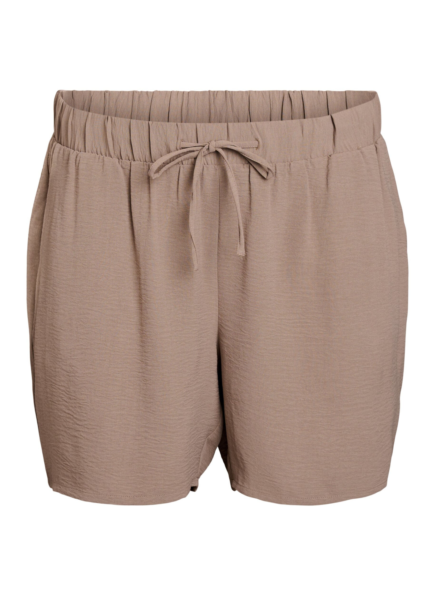 ZizziKurze Hose mit Taschen und elastischem Bund, Braun, Packshot image number 0