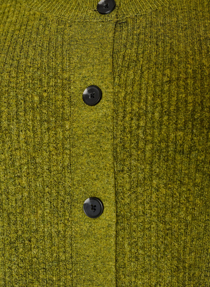 Rippenstrick Strickjacke mit Kn&ouml;pfen, Gr&uuml;n, Packshot image number 2