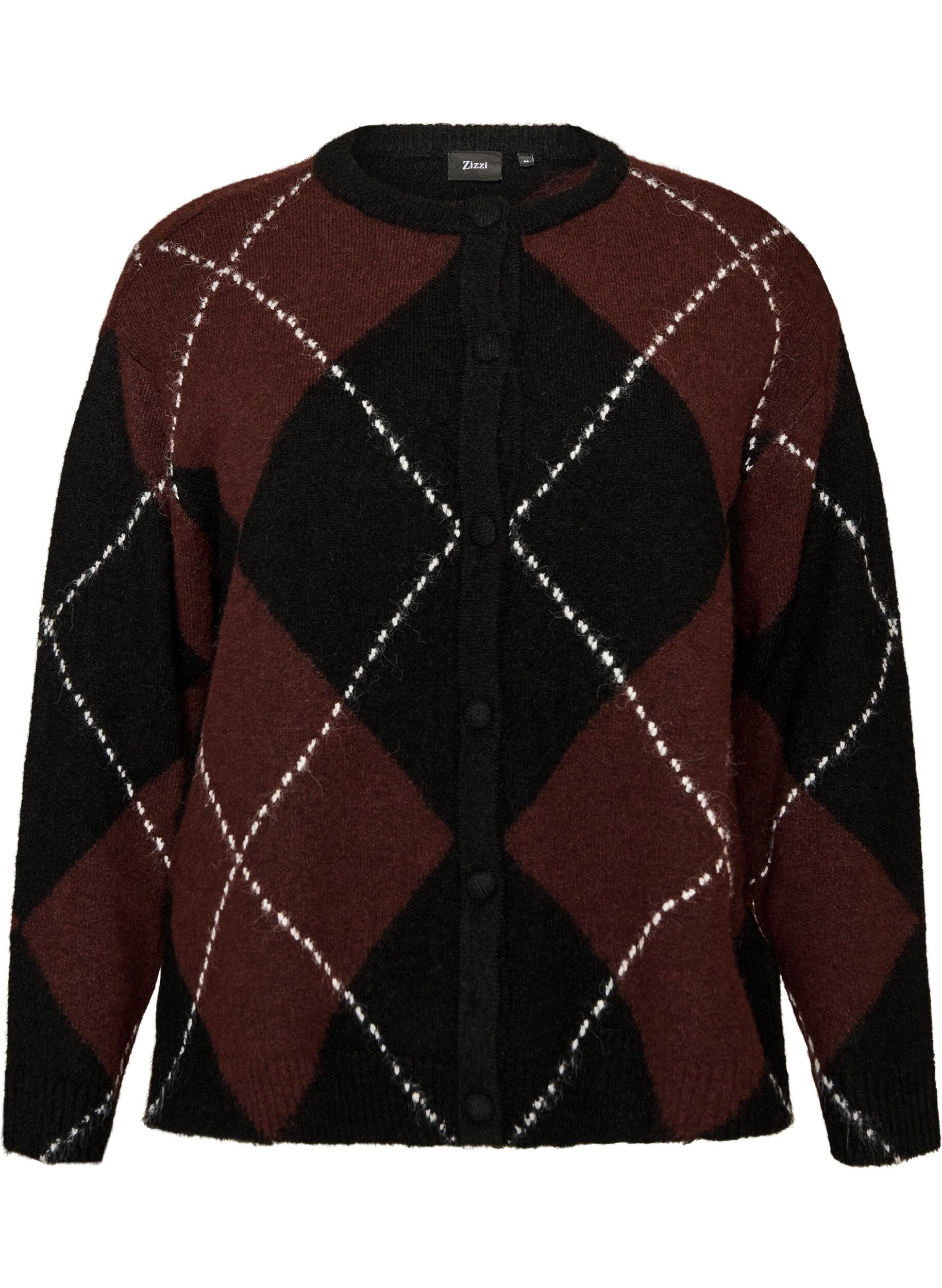 Strickjacke mit Argyle-Muster