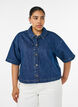 Kurz&auml;rmelige Jeansjacke mit Kn&ouml;pfen, Blau, Model image number 0