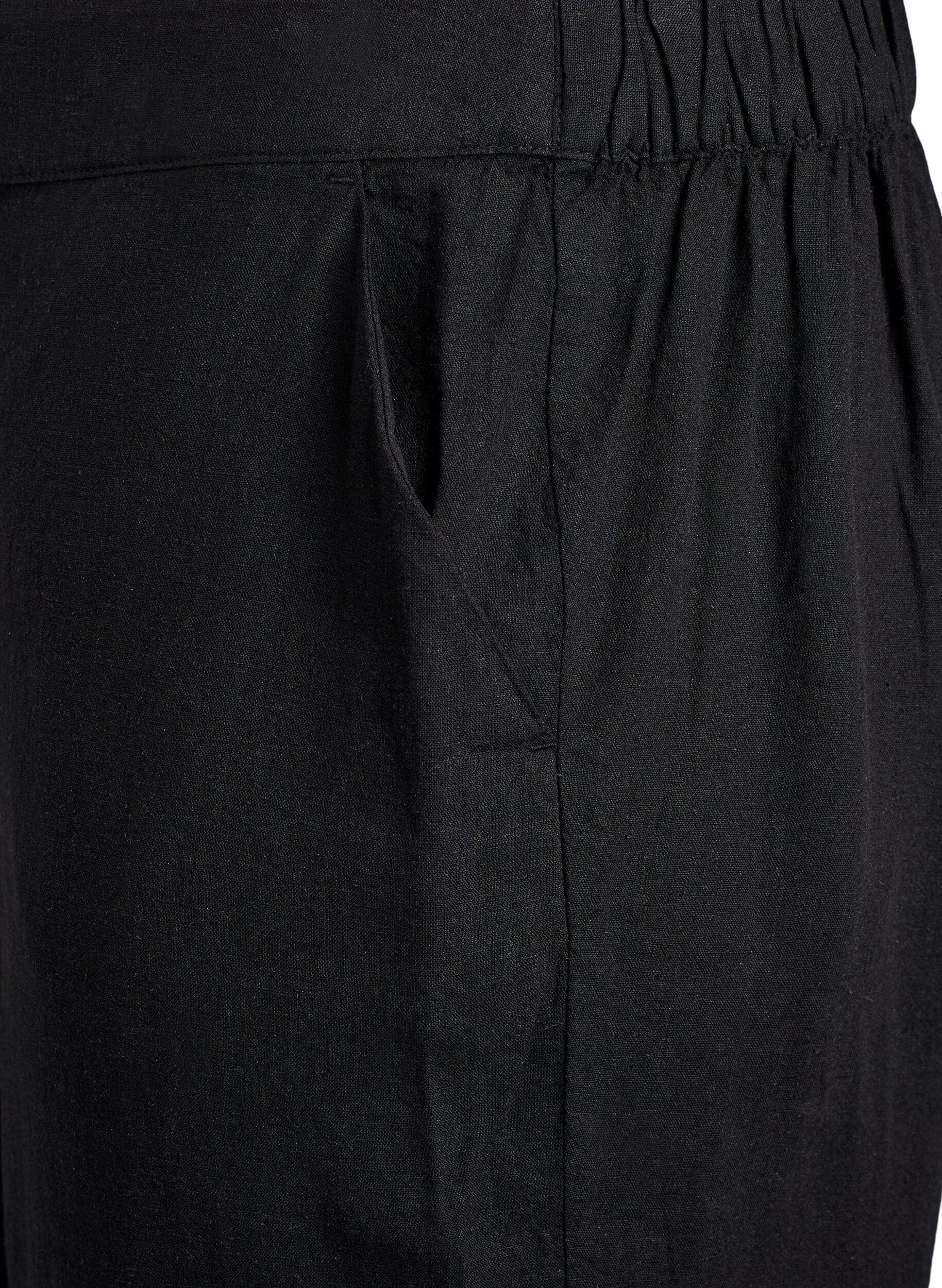 ZizziLockere Hose aus Leinen und Viskose, Schwarz, Packshot image number 2