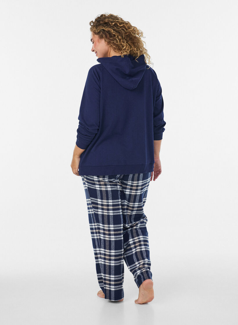 Sweat-Cardigan mit Kapuze und Taschen, Blau, Model image number 2