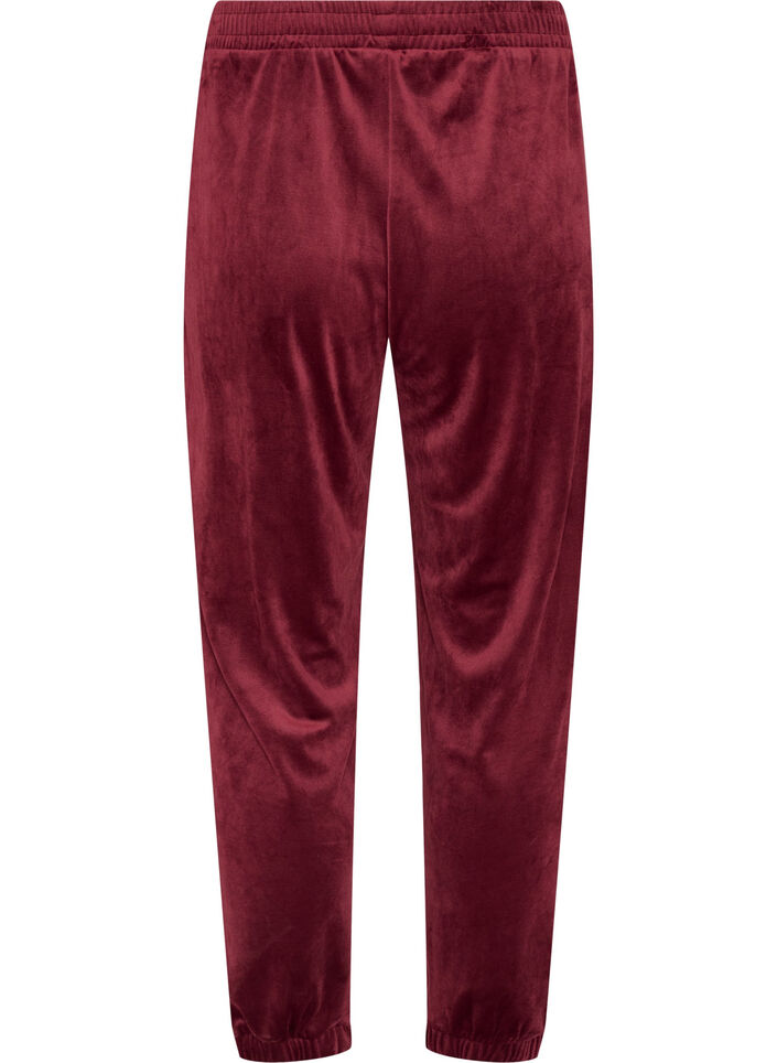 Lockere Hose aus Velours, Rot, Packshot image number 1