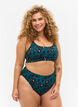 Hochtaillierte Bikinihose, Teal Leopard, Model image number 0