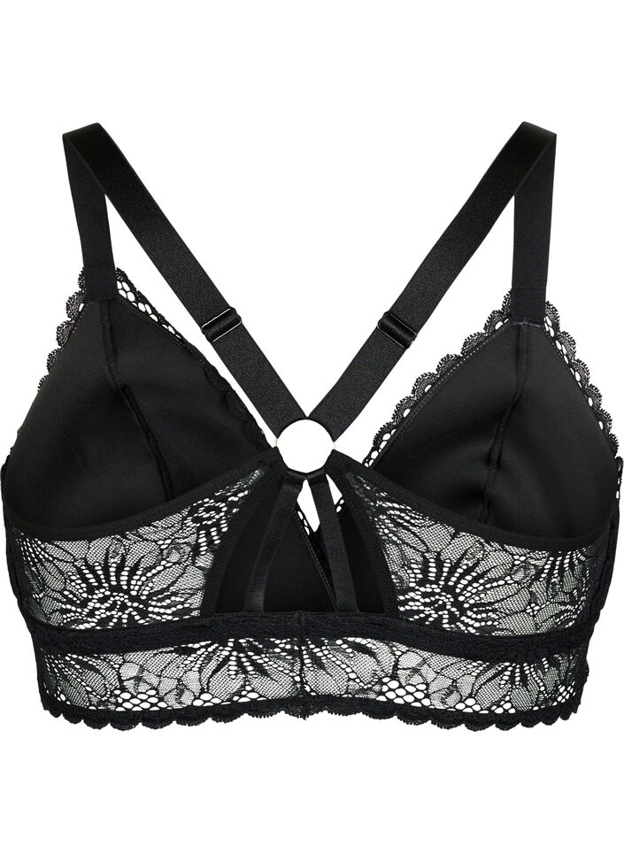 Spitze Bralette mit Rückendetail, Black, Packshot image number 1