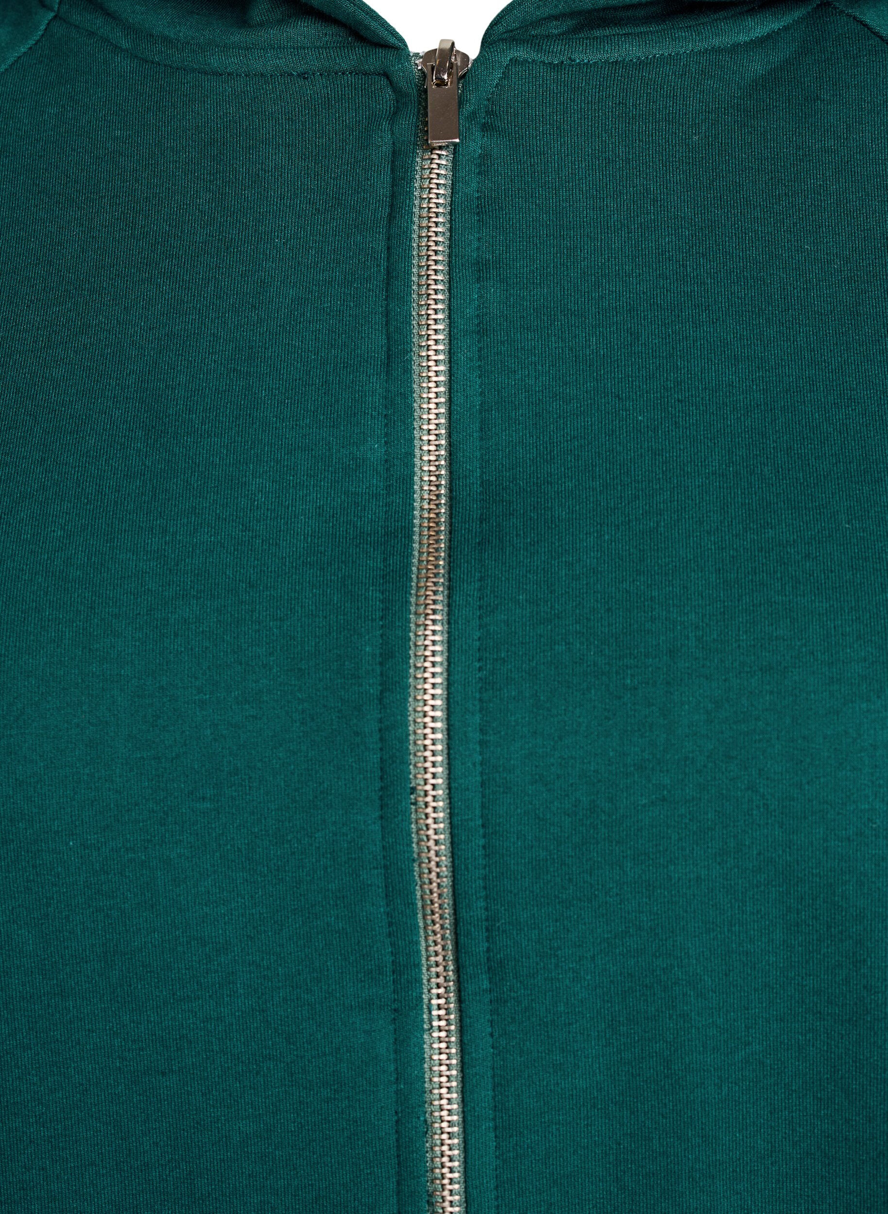 ZizziHoodie aus Sweatstoff mit Rei&szlig;verschluss und R&uuml;ckendruck, Gr&uuml;n, Packshot image number 2