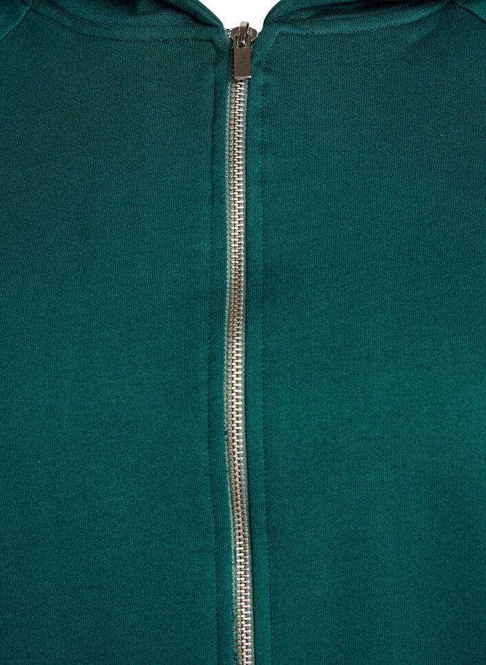 Hoodie aus Sweatstoff mit Rei&szlig;verschluss und R&uuml;ckendruck, Gr&uuml;n, Packshot image number 2