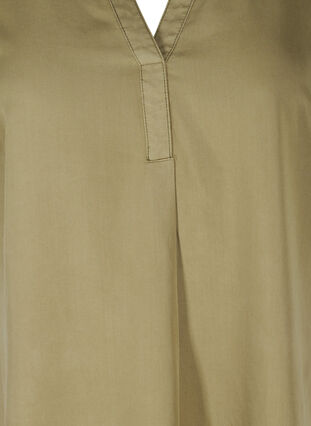 Kurzarm Kleid mit V-Ausschnitt, Dusky Green, Packshot image number 2