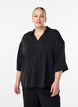 Lockere Bluse mit V-Ausschnitt und 3/4-Ärmeln, Schwarz, Model image number 0