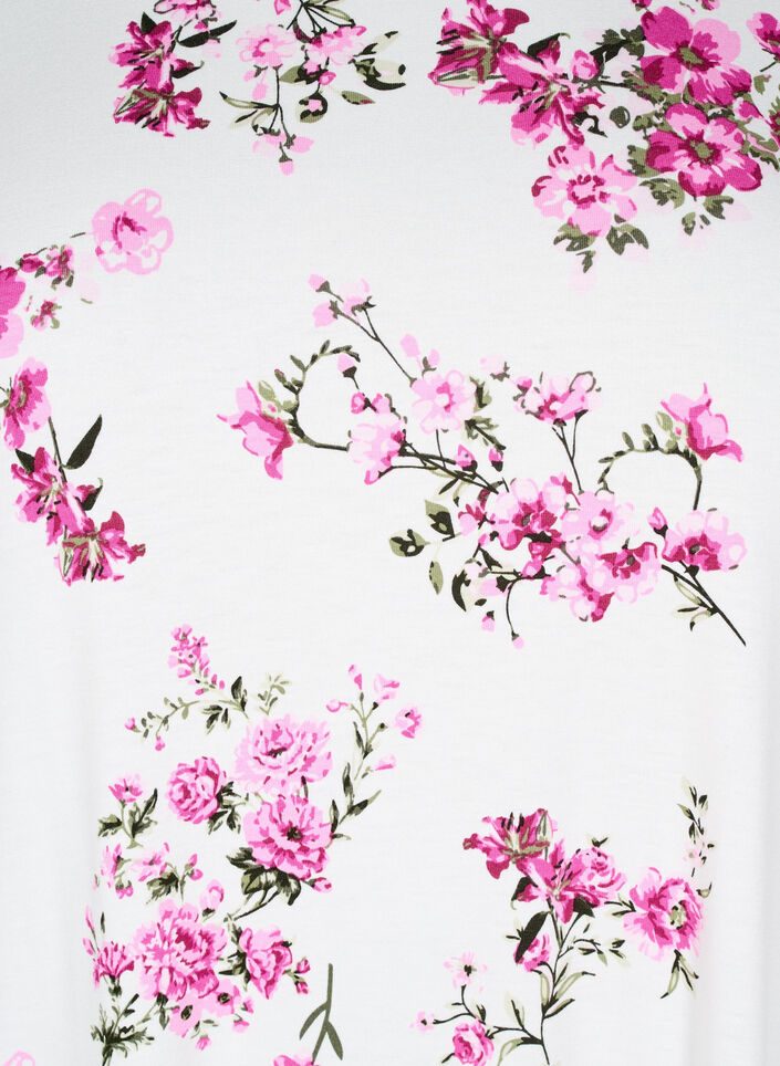 T-Shirt mit floralem Print, Pink, Packshot image number 2