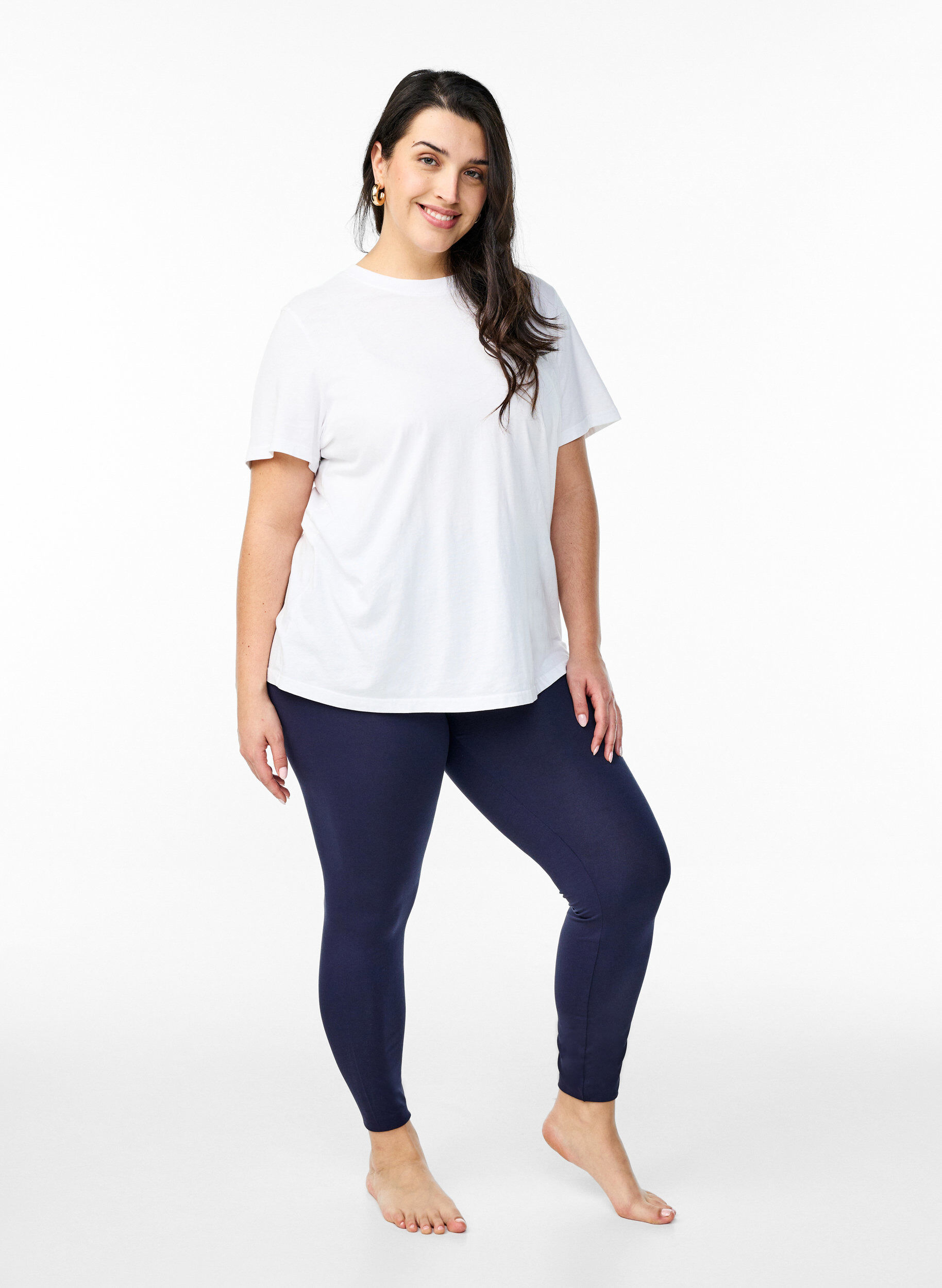ZizziBasic-Leggings mit extra L&auml;nge, Blau, Model image number 1