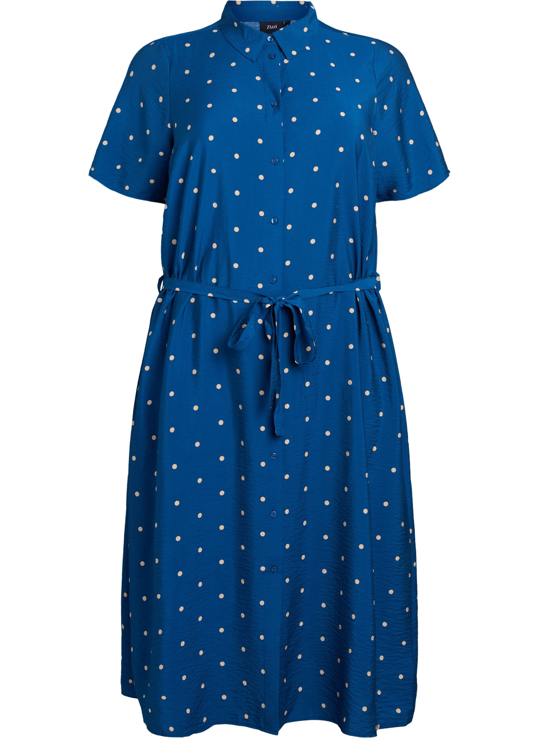 Midikleid aus Hemd mit Polka Dots