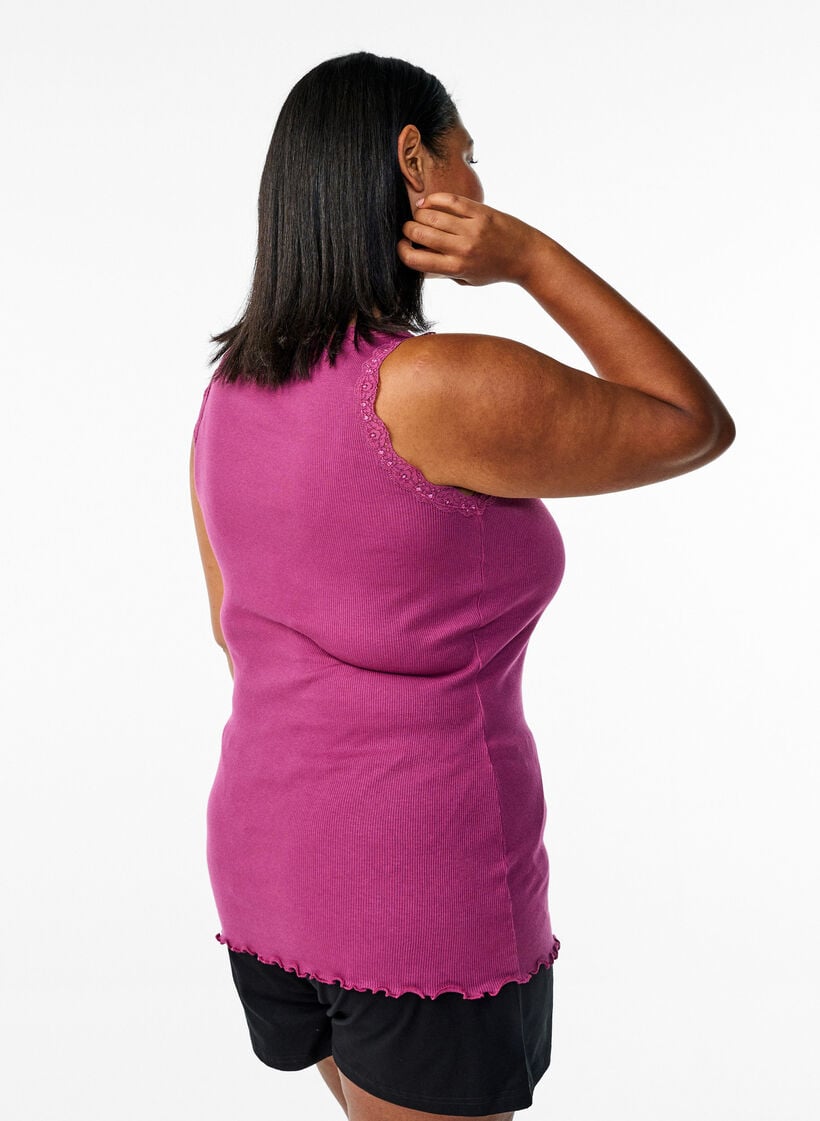 Top mit Spitzen, Rot, Model image number 2