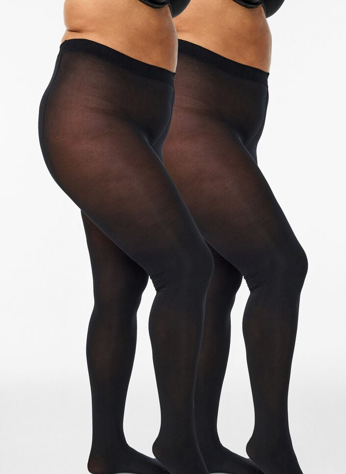 2er-Pack Strumpfhose in 100 DEN, Schwarz, Packshot image number 0