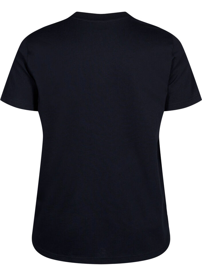 Basic-T-Shirt aus Baumwolle mit Rundhalsausschnitt, Schwarz, Packshot image number 1