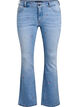 Bootcut Jeans mit gestickten Blumen, Blau, Packshot image number 0