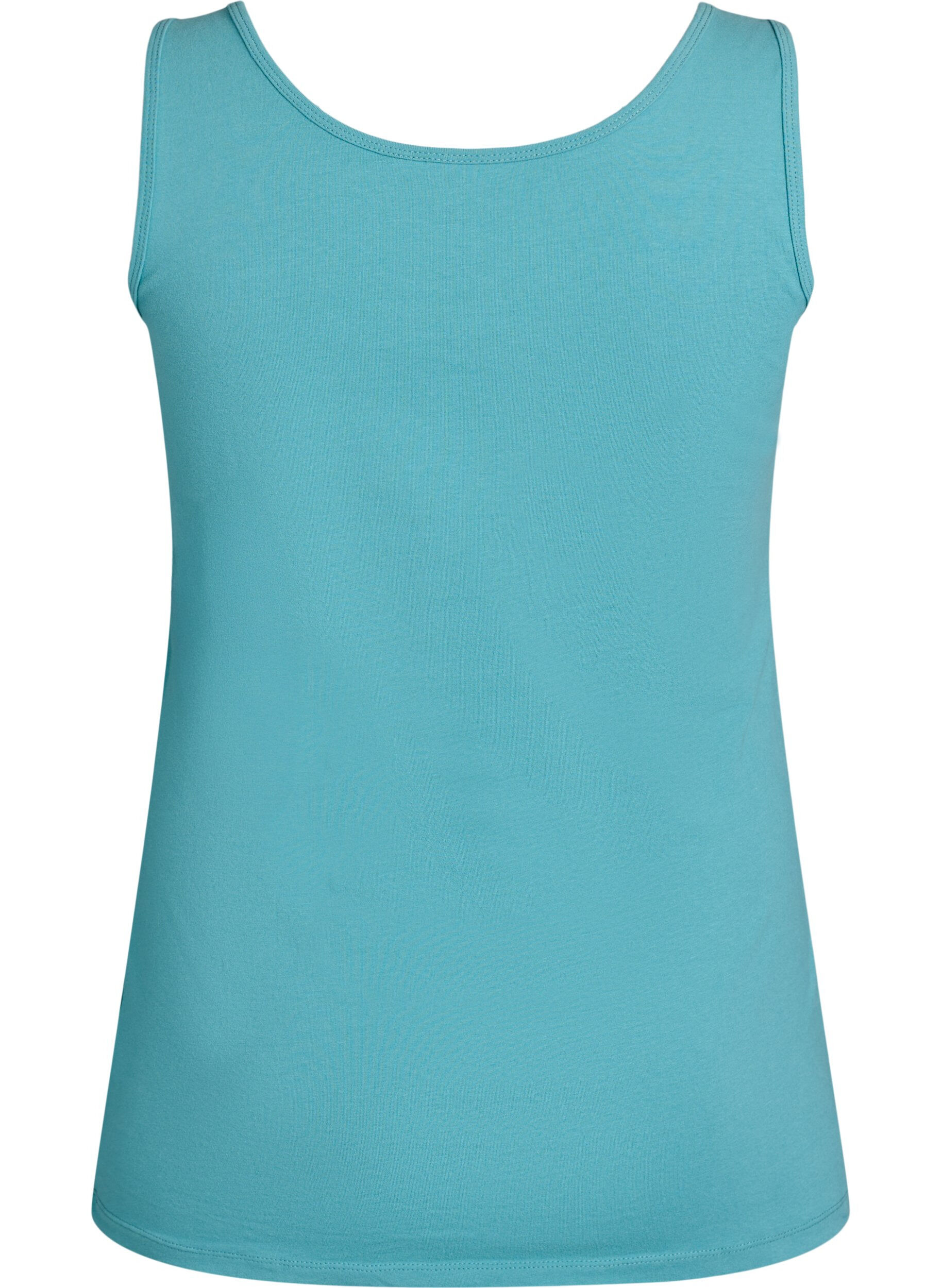 ZizziEinfarbiges Basic Top aus Baumwolle, Blau, Packshot image number 1