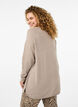 Lange Strickbluse mit Knopfdetail an der Seite, Simply Taupe Mel., Model image number 1