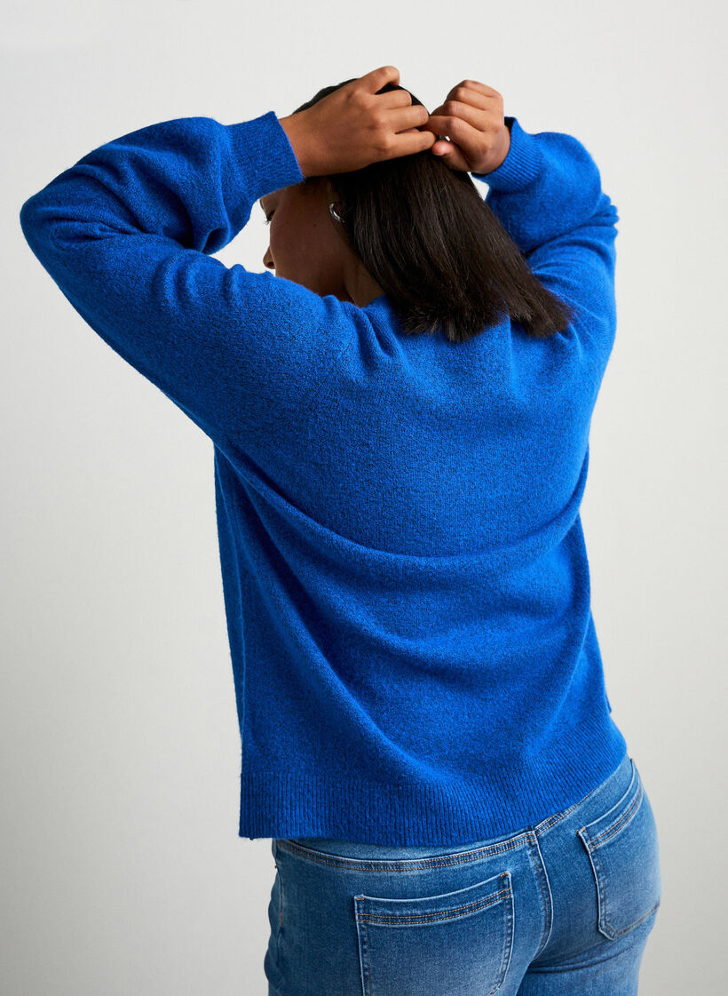 Strickjacke aus weichem Strick mit goldfarbenen Kn&ouml;pfen, T&uuml;rkis, Model image number 2