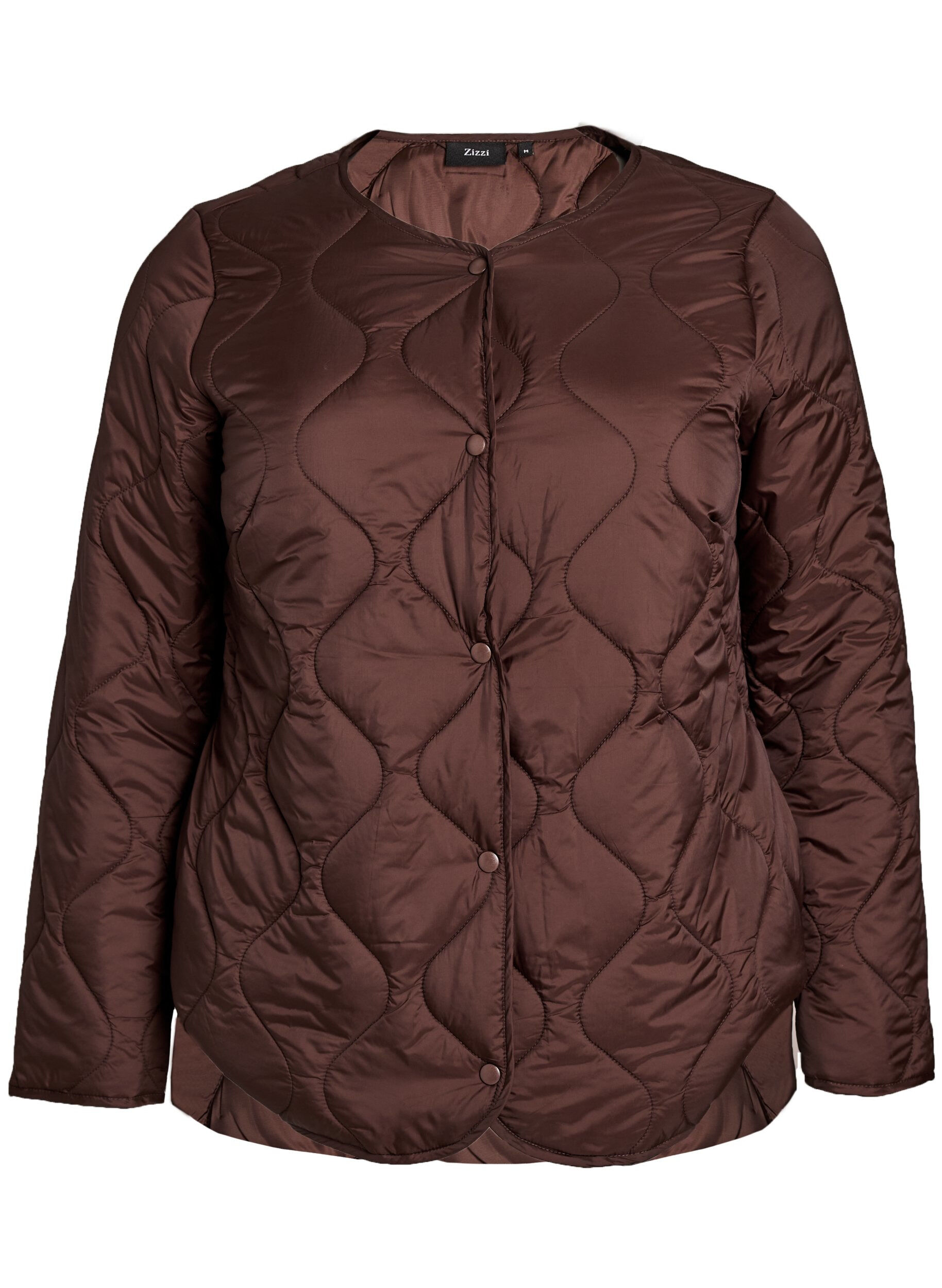 Steppjacke mit Druckkn&ouml;pfen und Rundhalsausschnitt