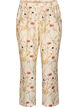 Hoch taillierte Hose aus Viskose mit Blumenmuster, Beige, Packshot image number 0