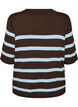Gestreiftes Stricktop mit kurzen &Auml;rmeln, Braun, Packshot image number 1