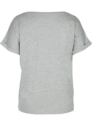 Kurzarm T-Shirt mit Tone-in-tone Print, Light Grey Melange, Packshot image number 1