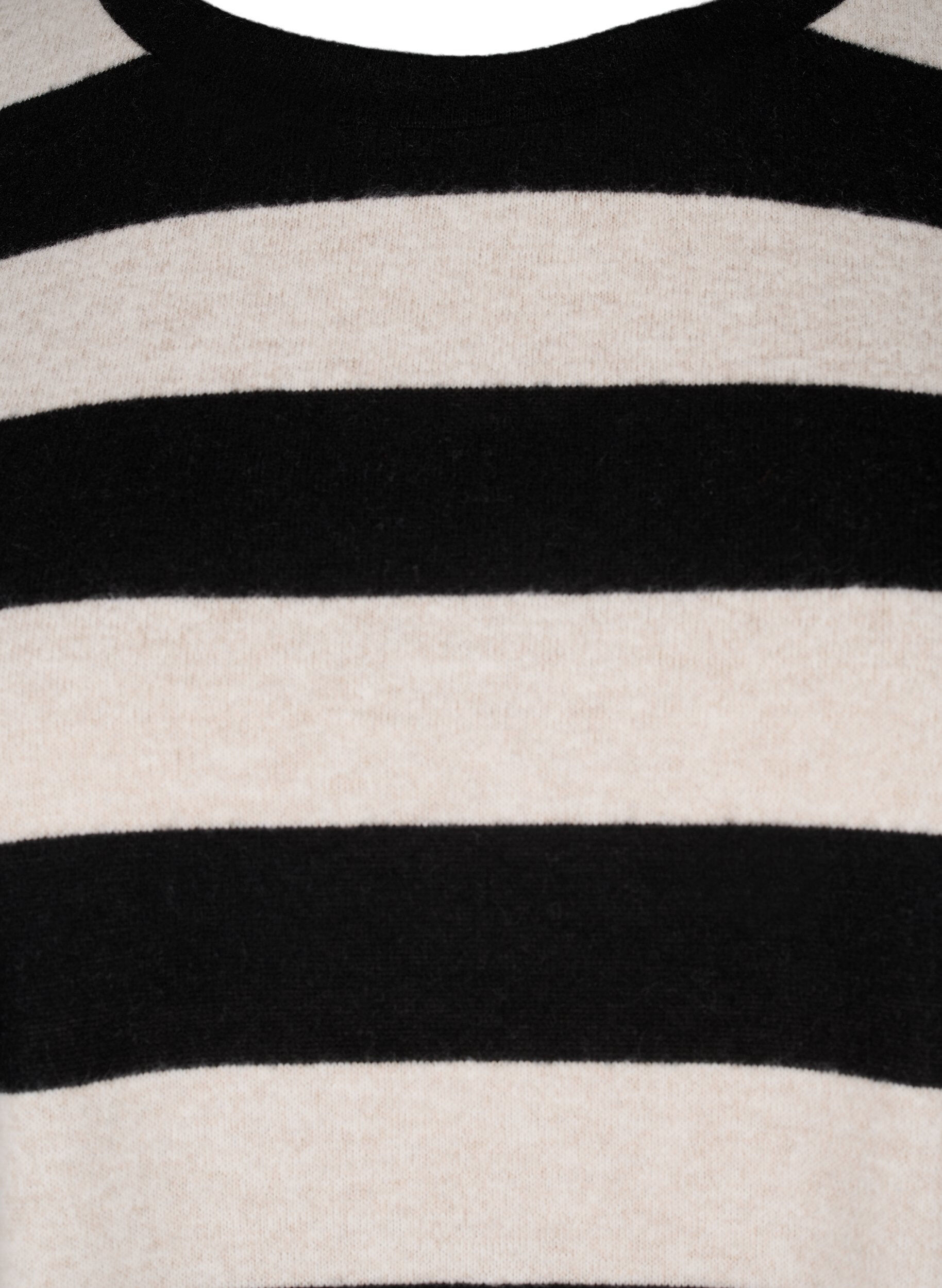 Zizzi Lang&auml;rmlige Bluse mit Streifenmuster, Bl. Beige Mel.Stripe, Packshot image number 2