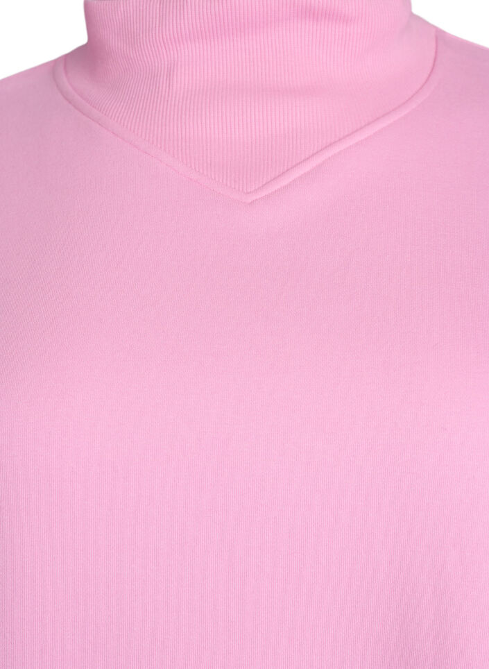 Sweatshirt mit hohem Kragen und langen &Auml;rmeln, Pink, Packshot image number 2