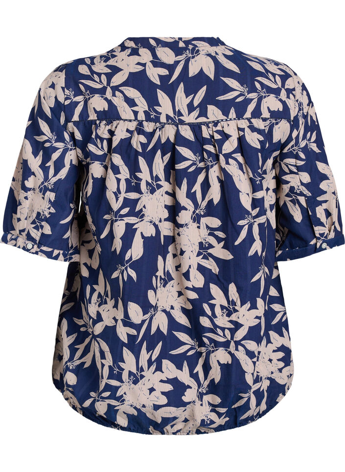 Bluse mit Print und 1/2-Ärmeln, Blau, Packshot image number 1