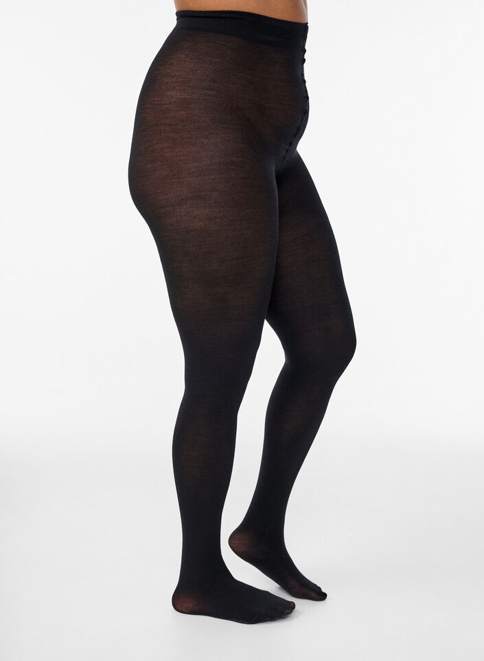 Wollstrumpfhose, Schwarz, Packshot image number 0