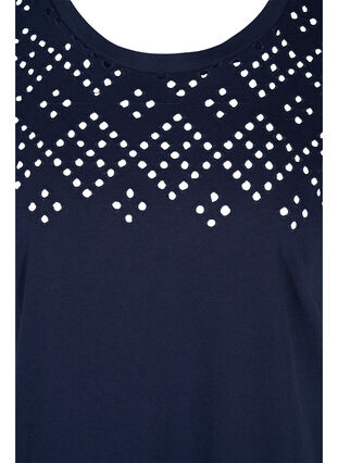 T-Shirt aus Baumwolle mit Lochstickerei , Navy Blazer, Packshot image number 2