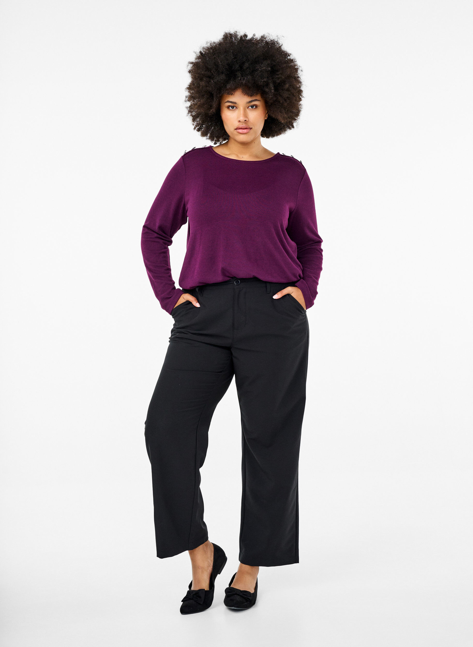 ZizziBluse mit Zierkn&ouml;pfen, Lila, Model image number 1