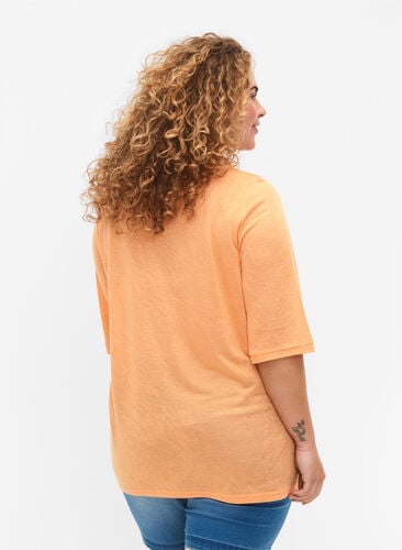 Bluse mit 3/4 Ärmel, Mock Orange, Model image number 1