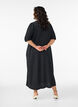 Midikleid mit V-Ausschnitt und Struktur, Schwarz, Model image number 1